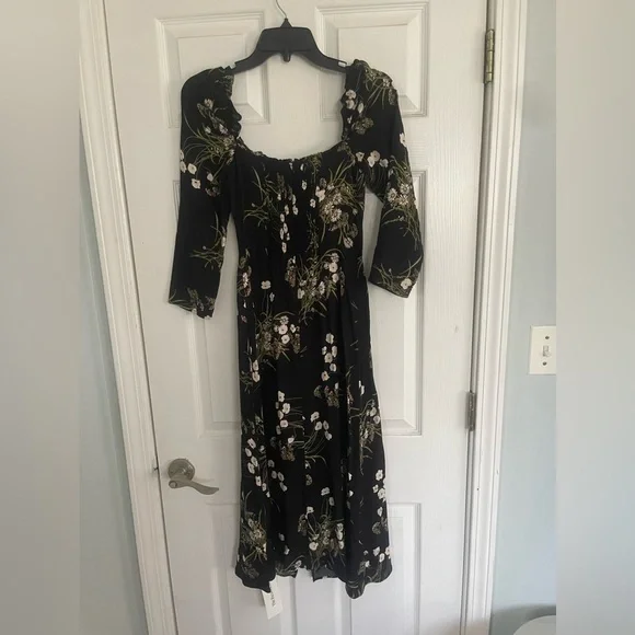 Reformation Fairway Floral Print Crepe Midi Dress - Picture 8 of 9